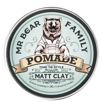 Image de Matte Hair Pomade for Men Medium Hold Water Based Mens Styling Contains Volumising Kaolin Clay + Bentonite Non Greasy Texturising Matt Effective Frizz Control 100ml
