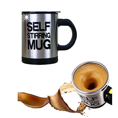 Image de Mengshen® Tasse auto agitant/Self Stirring Mug/Coffee Cup Automatique en acier inoxydable à mélanger et toupie, pour travel, les hommes femmes de bureau, MS A004A Black