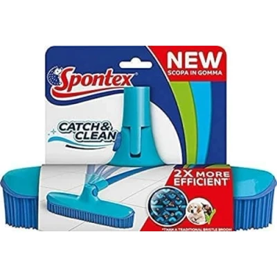 Image de SPONTEX Tête de balai Catch &amp; Clean, Nettoyage et dépoussiérage des sols, picots en caoutchouc poils TPR qui captent toutes les poussières, 1 (sans la poignée)