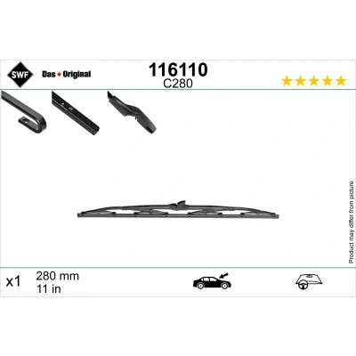 Image de Balai d&#039;essuie glace Swf 116110 280mm conventionnel 11Pouce LADA: Niva, NIVA 2, FIAT: Cinquecento, JEEP: Cherokee IV
