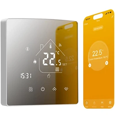 Image de Beok Tuya Thermostats intelligents Thermostat de Chauffage d&#039;ambiance Wifi pour le l&#039;eau au sol Compatible avec Alexa, Google Home 3A TGR86
