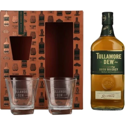 Image de Tullamore D.E.W. Irish Whiskey 40% Vol. 0,7l in Giftbox with 2 glasses