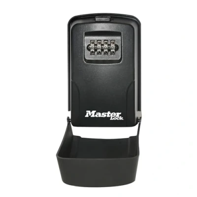 Image de Boîte à clés MASTER LOCK, montage mural, capot amovible, taille moyenne, utilisation en extérieur, kit de montage, pour usage domestique, 5430EURD