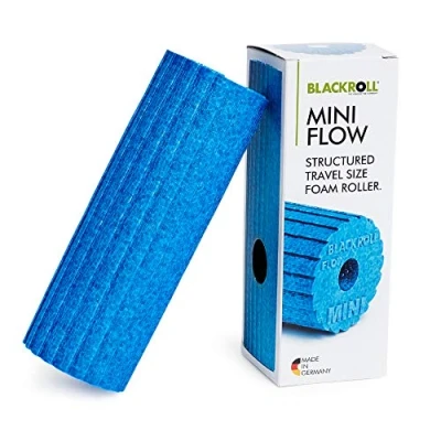 Image de BLACKROLL® MINI FLOW (5x15 cm) Petit Rouleau d’automassage pour le fitness, yoga, crossfit et les étirements musculaires de massage à double effet fascias bleu azur