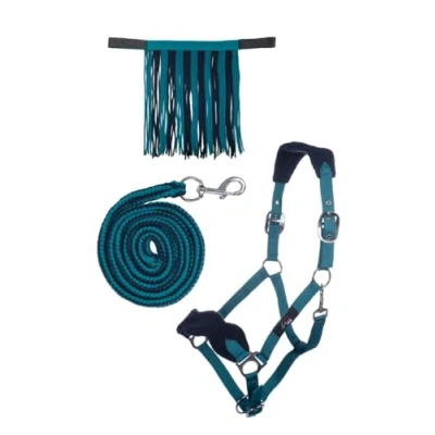 Image de HKM 10733 Licol en Tricot avec Franges à Mouches 180 cm Mousqueton Pony VB WB
