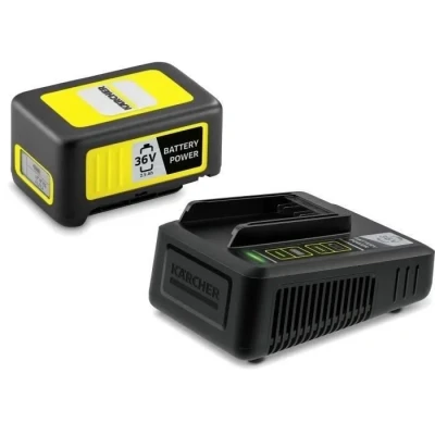 Image de Kärcher 36 V Set Battery Power 36/25, Batterie V/2,5 Ah et Chargeur Rapide, Lithium Ion, Temps de Charge : 100 % en moins 1h30, pour tous les Outils la Plateforme d&#039;Alimentation 36V