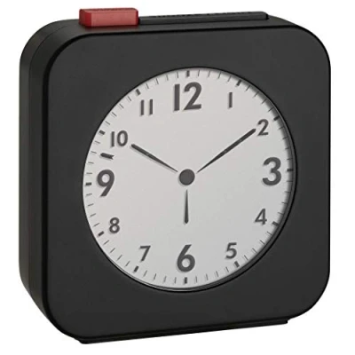 Image de TFA Dostmann Radio réveil 60.2555.01 avec écran LCD et Affichage analogique de l&#039;heure, idéal comme Voyage, Alarme réveil, Noir/Rouge, Plastique, (l) 72 x 27 (H) 77 mm