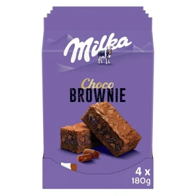 Image de Milka 4 Paquets de 6 Sachets Choco Brownie Gâteau Moelleux Chocolat au Lait et Pépites Lot Gâteaux Individuels Format Familial Pratique Goûter des Enfants 4x180g