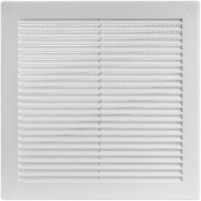Image de Vent Systems Grille d&#039;aération en plastique blanc de 20,3 x cm (dimensions d&#039;ouverture) carrée plate Moustiquaire CVC 25,4 totales)