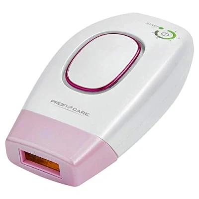 Image de ProfiCare Epilateur pour Femme à Lumière Pulsée Filtre UV Intégré Inclus Paire de Lunettes Blanc/Rose