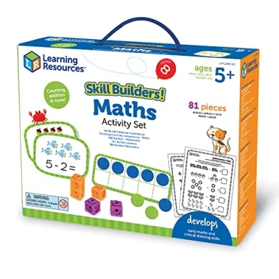 Image de Learning Resources Kit d’activités mathématiques Skill Builders! jouet éducatif pour filles et garçons de 3, 4, 5 ans, apprendre les maths, compter, addition, soustraction, compter jusqu’à 100