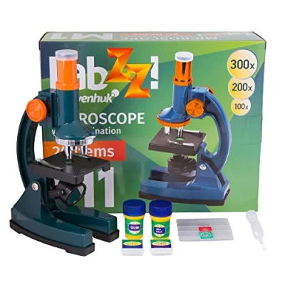 Image de Levenhuk LabZZ M1 Entry Level Educational Kids Microscope for Science Beginners with Rotatable Stand, STEM Kit, Prepared Samples, and Useful Tools