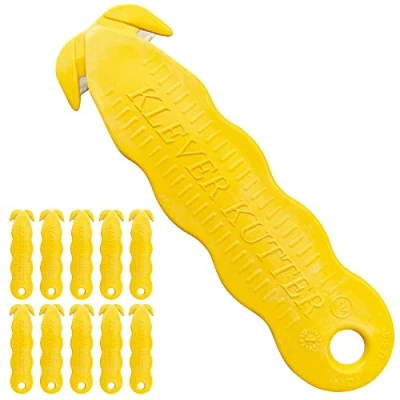 Image de KLEVER INNOVATIONS KCJ 1YKlever Kutter Jaune Design Unique Double Crochet Cutter Jetable Sécurité Lot de 10