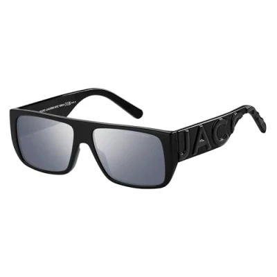 Image de MARC Jacobs Unisex LOGO 096/S 08A/T4 Lunettes de soleil Injecté Noir Argent Carré Miroir