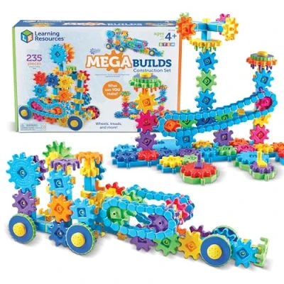 Image de Learning Resources Mega Builds Gears , jeu de construction STEM, 235 pièces, à partir 4 ans