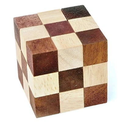 Image de Logica Jeux Art. Serpent Casse Tête Logique 3D Difficulté 3/6 Difficile en Bois Collection Leonardo da Vinci