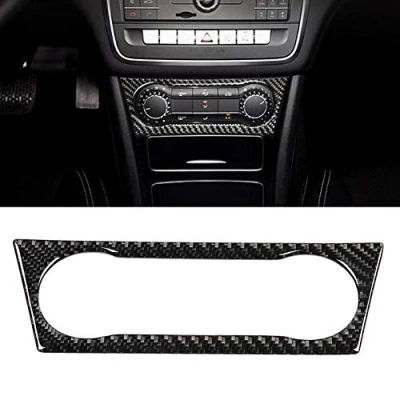 Image de garniture de couvercle panneau commutateur climatisation voiture ca cadre autocollant couverture convient pour A / B GLA CLA entraînement gauche(fibre carbone)