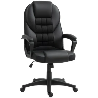 Image de HOMCOM Chaise de Bureau Ergonomique, Fauteuil Bureau, pour Ordinateur avec Hauteur réglable, Fonction basculante et Assise pivotante à 360, 65l x 69P 110 120H cm, Noir