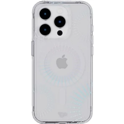 Image de tech21 Evo Sparkle Coque pour iPhone 15 Pro Compatible avec MagSafe de Protection Contre Les Chocs Lunar Clear