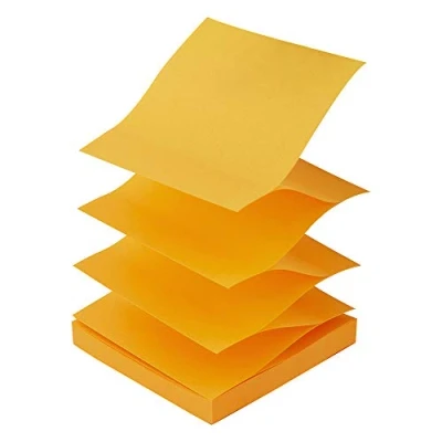 Image de D.RECT notes autocollantes Zig Zag Z Bloc adhésifs Feuillets Papier mémos autocollants repositionnables 76x76mm Orange 100 Feuilles