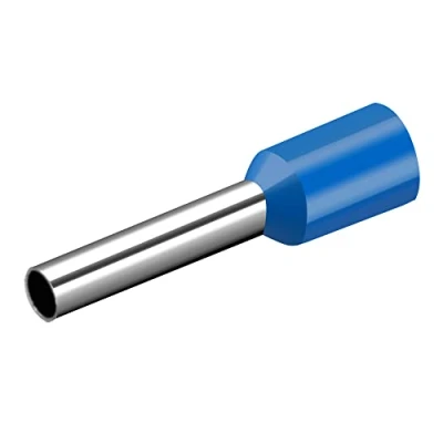 Image de Heschen Cord End terminal E2512 AWG 14/2,5 mm², fil de cuivre connecteur à sertir, vinyle isolée, Bleu, Lot 1000
