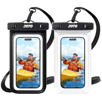 Image de JOTO 2 Pochettes Étanches Certifiée IPX8 iPhone 15/14/13/12/11 Mini Plus Pro Max XS XR X 8 7 SE, Samsung A14, A23, A33, Xiaomi Redmi Note, Housse Étanche Smartphone Jusqu&#039;à Pouces Noir+Clair