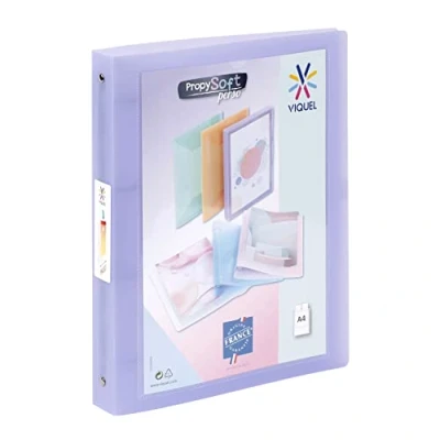 Image de Viquel Classeur souple A4 MAXI personnalisable 4 anneaux Dos 4cm Pour documents Violet translucide