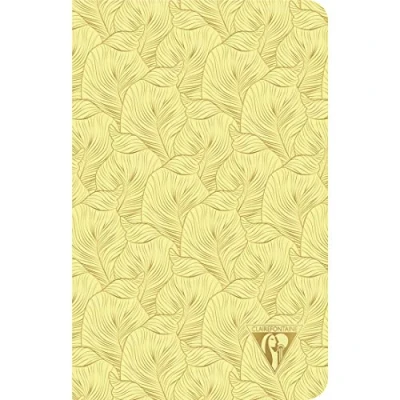 Image de Clairefontaine 193506C Un Carnet Cousu fil couleur Jaune fleur 11x17 cm 96 pages Lignées Papier Ivoire 90g Couverture Carte Pelliculage Mat Collection Neo Deco Printemps Été