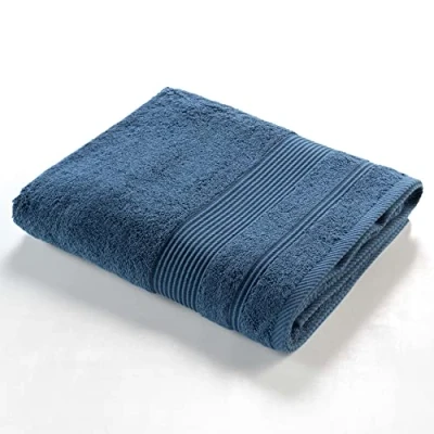 Image de douceur d&#039;intérieur, Drap de Bain (90 x 150 cm) Tendresse Saphir, Eponge Unie