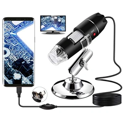 Image de Microscope numérique USB, endoscope de grossissement 40X 1000X Portable Bysameyee, Digital 8 LED pour Windows 7/8/10 Mac Linux sous Android (avec OTG)