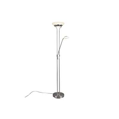 Image de Reality Leuchten Orson R40073507 Lampadaire LED 27 W + 4,5 avec variateur d&#039;intensité en nickel mat et verre albâtre blanc