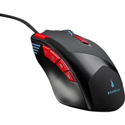 Image de Surefire Eagle Claw Gaming 9 Button I Souris RGB Beleuchtung PC 3200 DPI Touches programmables USB 3.2 GEN 1 &amp; 2.0 Windows, Mac Consoles Powered by Verbatim