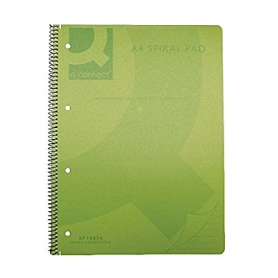Image de Q Connect KF10037 Cahier à spirale Polypropylène Transparent A4 5 vert