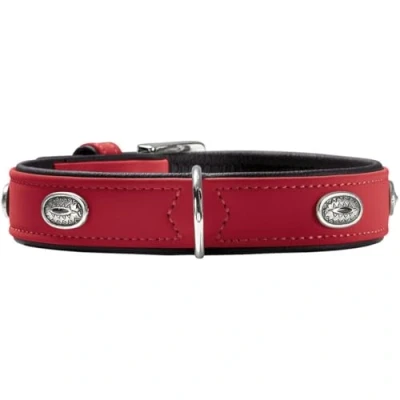 Image de HUNTER Softie Stone Collier pour Chien en Cuir synthétique Facile d&#039;entretien Rouge Taille M/L
