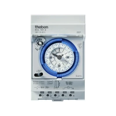 Image de Theben 1810011 SUL 181 d Horloge programmable analogique 1 Canal Programme journalier 200 Heures de réserve Marche