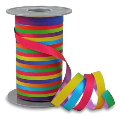 Image de PRÄSENT POLY GLITTER Ruban à rayures arc en ciel 100 m de large pour les occasions festives