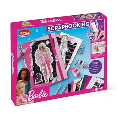 Image de MAPED Creativ Scrapbooking Barbie Kit Complet d&#039;Activités, avec 55 Accessoires et Matériel, dont le Carnet Élastique à Décorer Customiser A Partir de 7 Ans