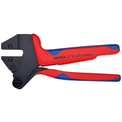 Image de Knipex Pince à sertir universelle pour matrices de sertissage interchangeables brunie, avec gaines bi matière 200 mm (carte LS/blister) 97 43 A