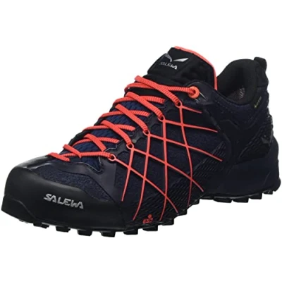 Image de Salewa WS Wildfire Gore TEX Chaussures de Randonnée Basses, Navy Blazer/ Fluo Coral, 41 EU