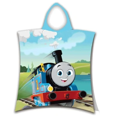Image de AC Déco Thomas Et Ses Amis Poncho De Douche avec Capuche en Coton Multicolore 50 X 115 Cm