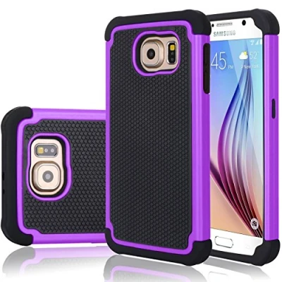 Image de Galaxy S6 edge Coque, Jeylly (TM) [résistant aux chocs] antirayures absorbant les hybride en caoutchouc Plastique Impact Defender robuste fin Housse Etui Coque Rigide pour Samsung S
