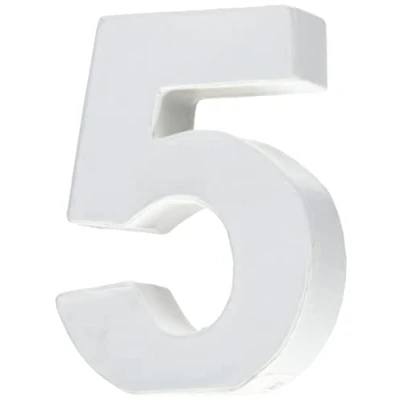 Image de GLOREX en carton chiffre 5, FSC Mix, blanc, 10 x 7 3,5 cm