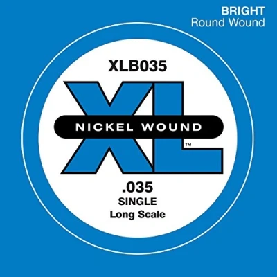 Image de D&#039;Addario XLB035 Corde seule longue avec filet en nickel pour basse Calibre .035
