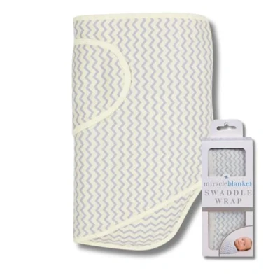Image de Couverture Miracle Emmaillotage Unisexe pour Nouveau né Garçon ou Fille Bébé 0 3 Mois, Chevron Jaune et Gris