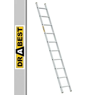 Image de Drabest Échelles SÉRIES Pro Escabeau Polyvalent 1x10 en Aluminium Pressé 150 KG Polyvalentes Pliant 40 X 271 5 Cm