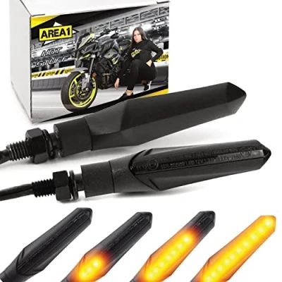 Image de Area1 moto scooter LED clignotant Set E approuvé, M8 (2 pièces) avec effet de lumière (ASS) compatible Mondial
