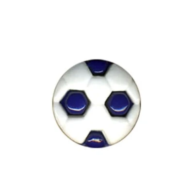 Image de Lot de 6 boutons en forme ballon Foot couleur Marine 1,2cm