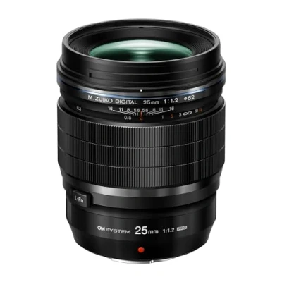 Image de Om SYSTEM M.Zuiko Objectif Digital Ed 25mm 1:1.2 Pro, adapté à Tous Les appareils Photo MFT (modèles Olympus D &amp; Pen, Panasonic série G), Noir