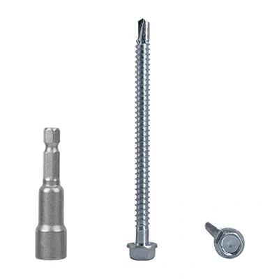 Image de Marcopol Lot de 20 vis DIN 7504 K en acier zingué 5,5 x 80 mm, autoforeuses tôle à tête hexagonale autotaraudeuse (20, mm), argent