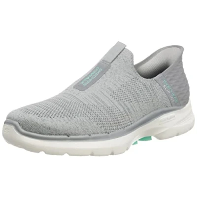 Image de Skechers Go Walk 6, Basket Femme, Bordure en Textile Gris, 36 EU
